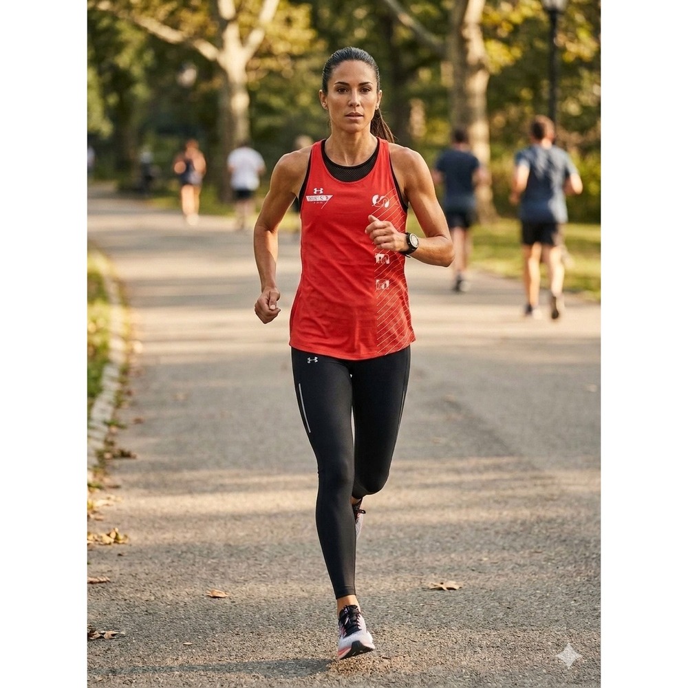Under Armour Womens HeatGear Live For Speed Tank Top Red Racerback‎ Medium